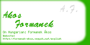 akos formanek business card
