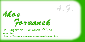 akos formanek business card